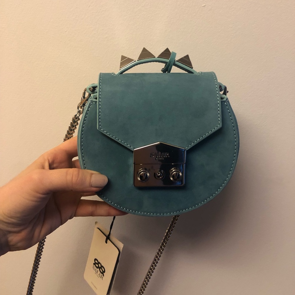 Salar Mini Calfskin cross-body bag (color: sea)